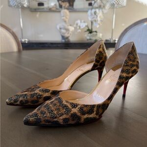 Christian Louboutin Iriza Leopard Glitter 70mm Pumps